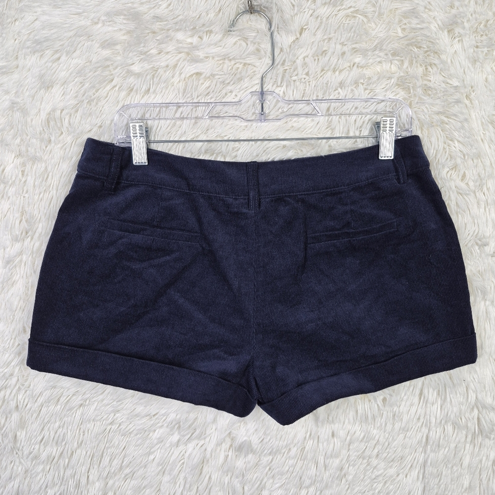 NWT Motel Rocks Womens Med Navy Blue Wiluta Baby Corduroy Shorts Mid Rise